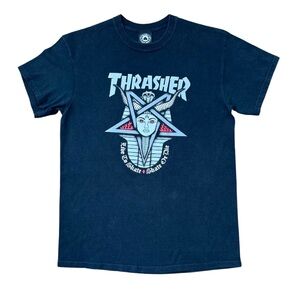 Thrasher Mens Graphic Logo Black Short Sleeve T-Shirt Size M